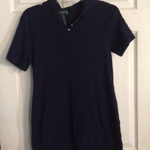 Ralph Lauren Petite Cotton Dress Women's Size P/M Navy Blue